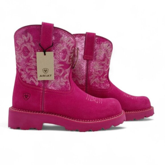 Ariat Fatbaby Women's Size 9 B Medium Hottest Pink Metallic Western Boot - Picture 1 of 15